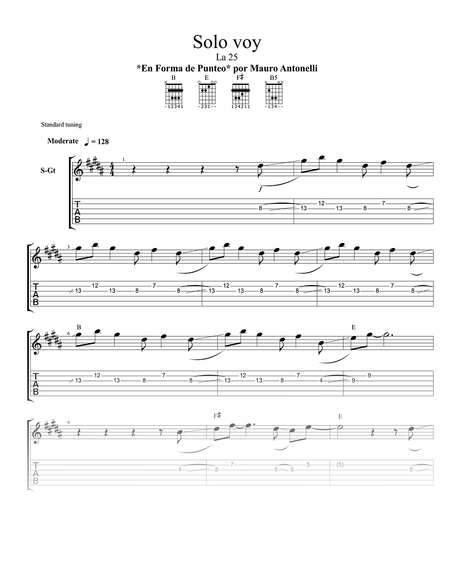 Solo voy - Partitura + Tabs + Acordes + Pista product image (1)