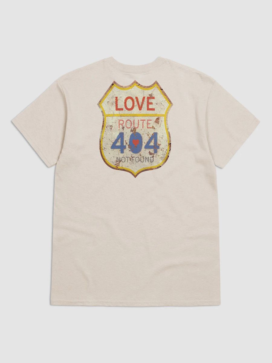 Vintage Love Route 404 Not Found T-shirt (Back Side), Unisex Summer Tee product image (3)