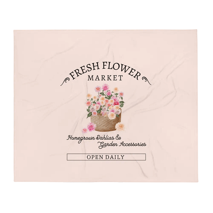 FRESH FLOWER MARKET - DAHLIA SOFT PLUSH FLEECE BLANKET IN APRICOT product image (2)