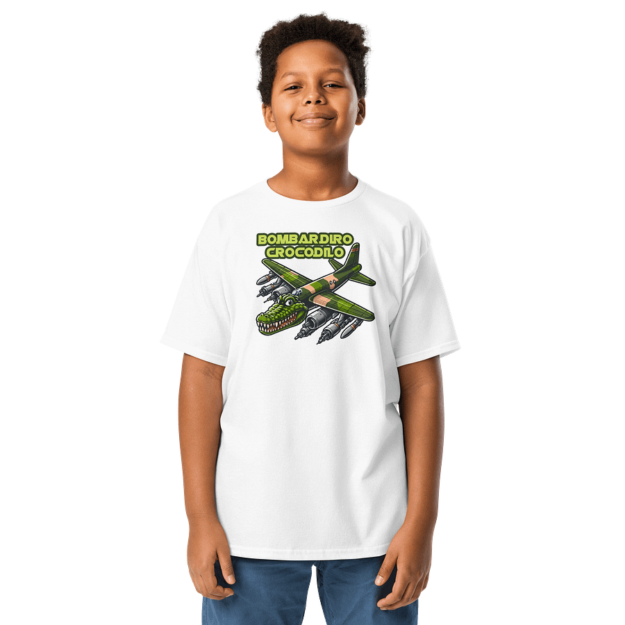 Cartoon Bombardiro Crocodilo Plane – Kids Tee product image (31)