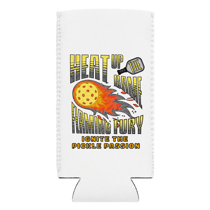 Heat Up The Game Flaming Fury Pickleball Coozie Can Cooler product image (1)