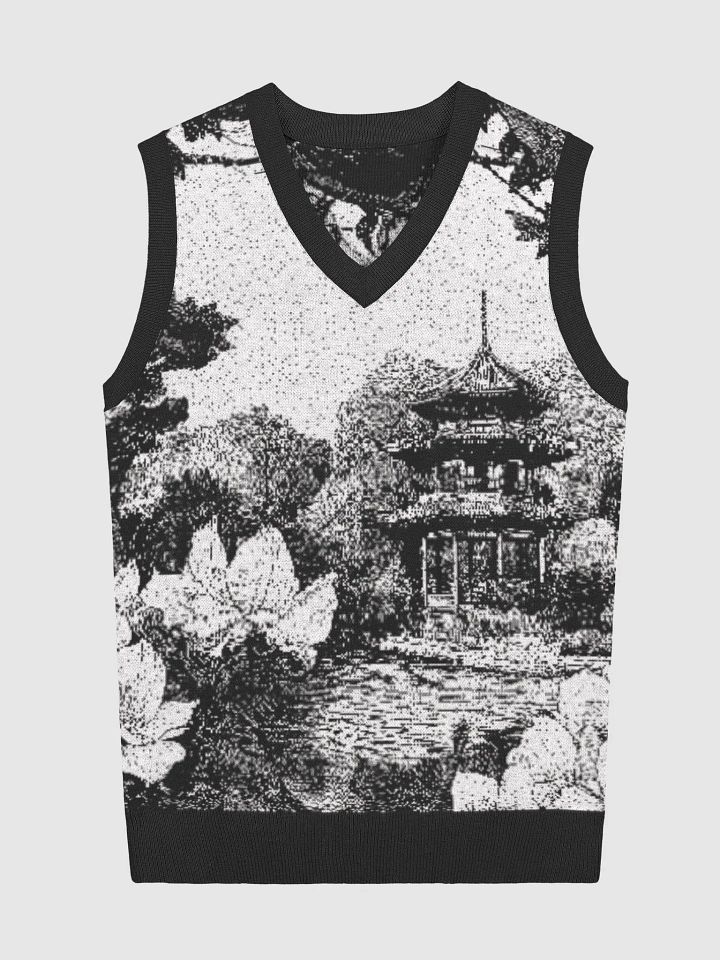 Tranquil Landscape Knit V-Neck Vest product image (1)