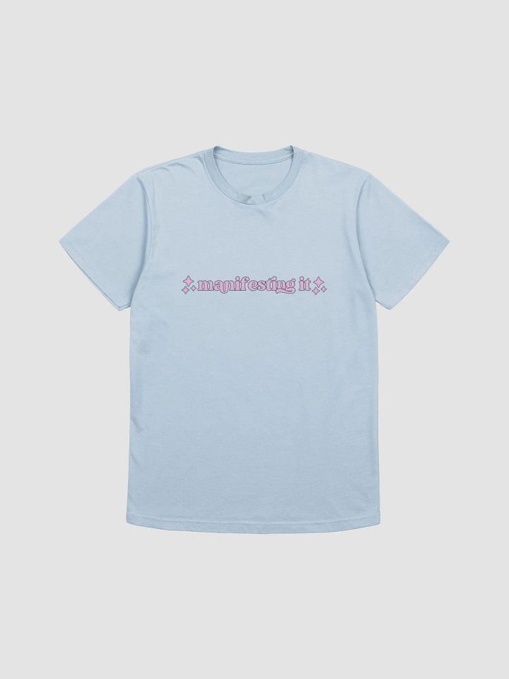 The 'Manifesting It' T-Shirt - Pink Text - Slim Fit product image (1)