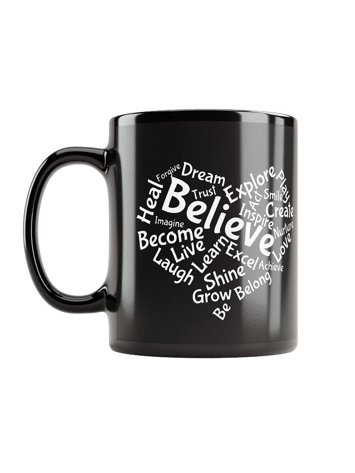 Motivational Heart Word Cloud Mug - Black product image (2)