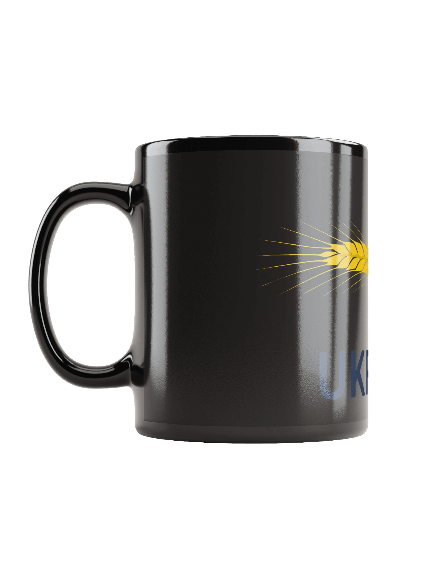 Ukraine Wheat Cornflower Agricultural Heritage Ukrainian Symbol | Black Glossy Mug product image (6)