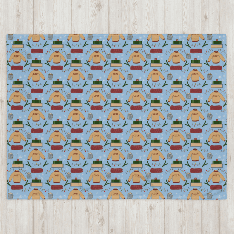 Cozy Winter in Blue Throw Blanket product image (5)