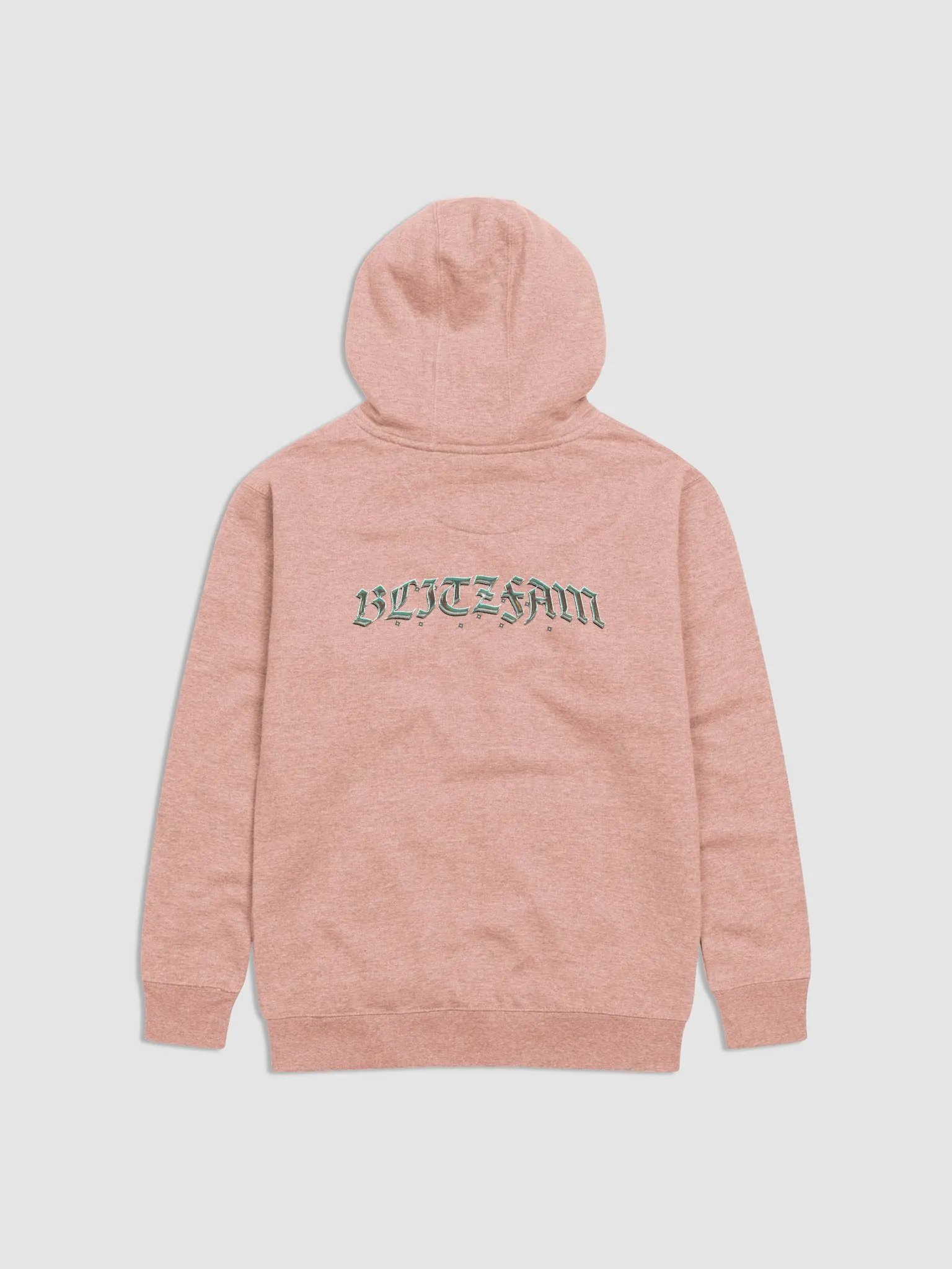 Dusky rose hoody chrome left and back logo product image (2)
