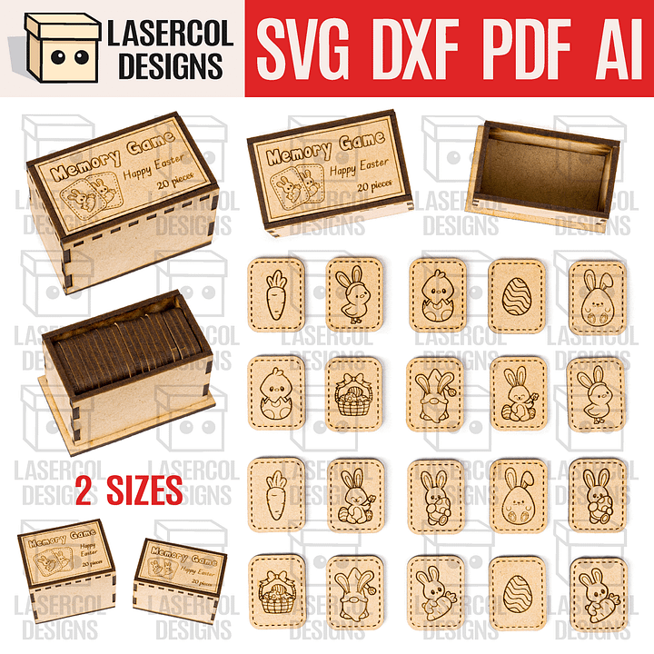 Easter Memory Game (2 Sizes) - Laser Cut Files product image (1)
