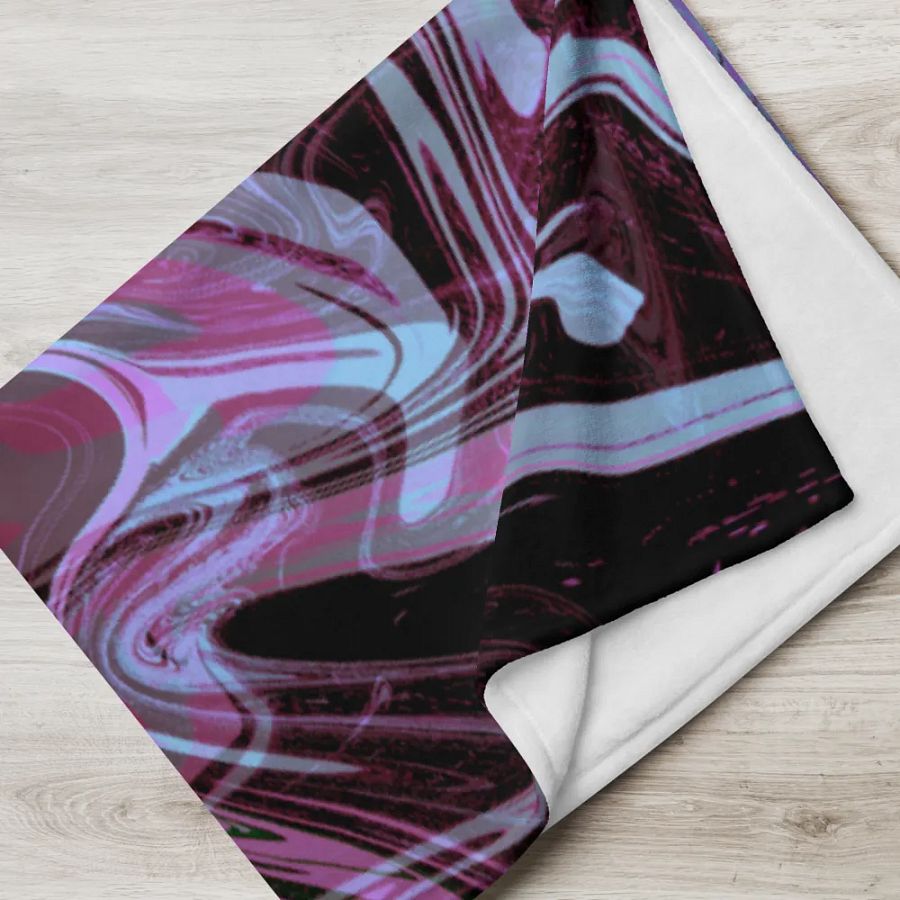 Pink, Black and Blue Swarm Pattern Urban Design Throw Blanket product image (17)
