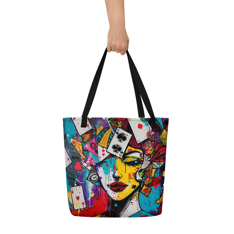Tote Bag: Life is a Game of Chance Pop Art and Playing Cards Abstraction Design product image (9)