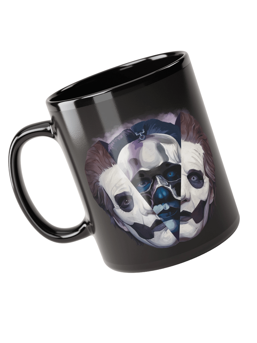 Symmetrical Fragmented Face Black Glossy Mug product image (5)