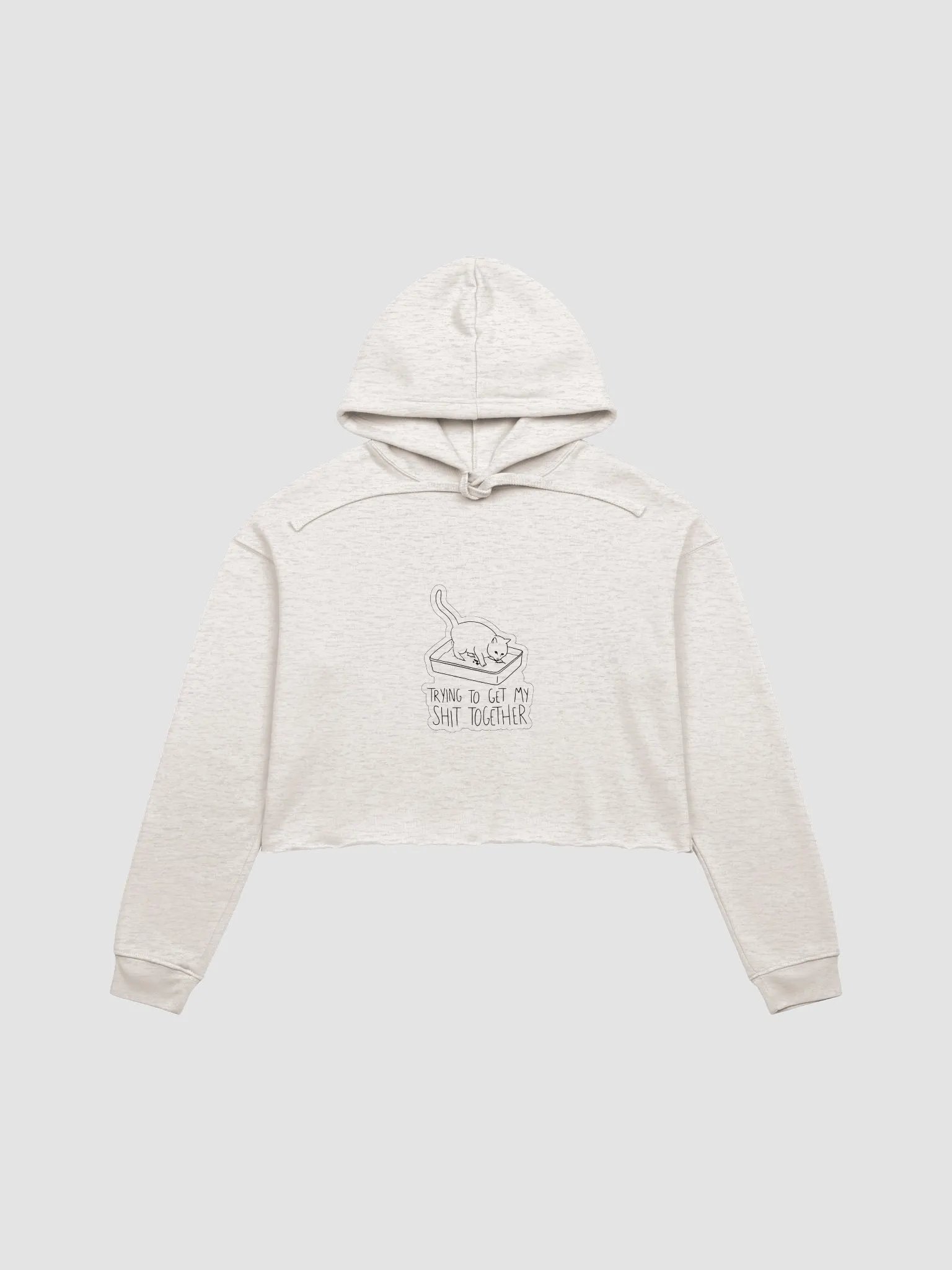 Cat Getting Shit Together Crop Hoodie product image (3)
