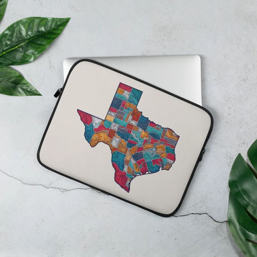 Texas Map Laptop Sleeve product image (2)