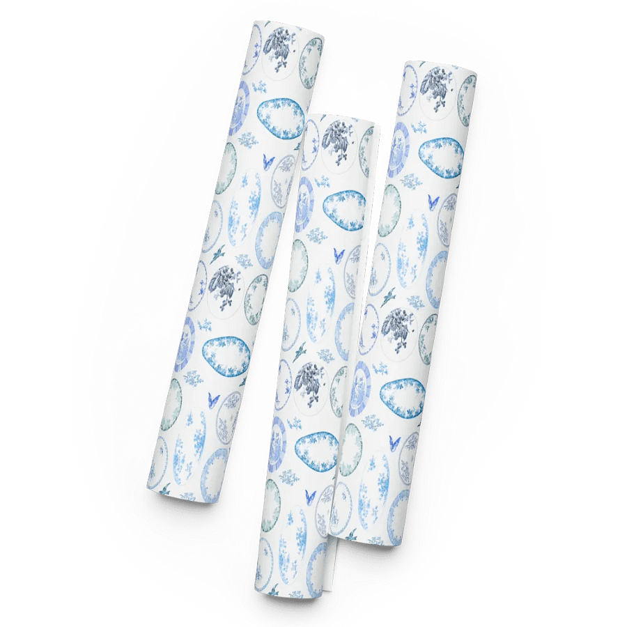 French Antique Plates | BLUE Wrapping Paper product image (7)