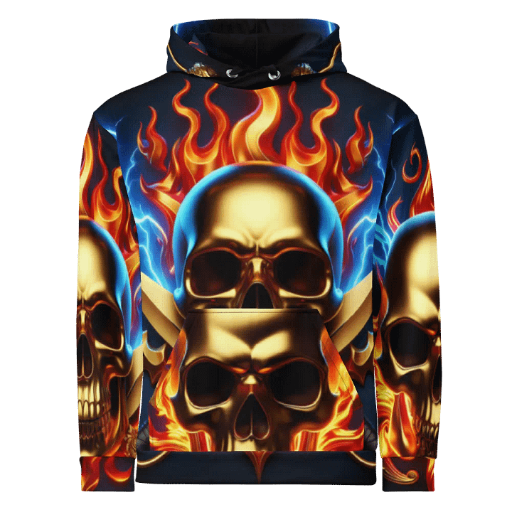 Vibrant Flames - Unisex Skull Hoodie #32 product image (1)