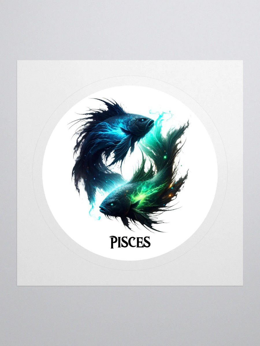 Mythical Pisces Zodiac Round Sticker product image (1)