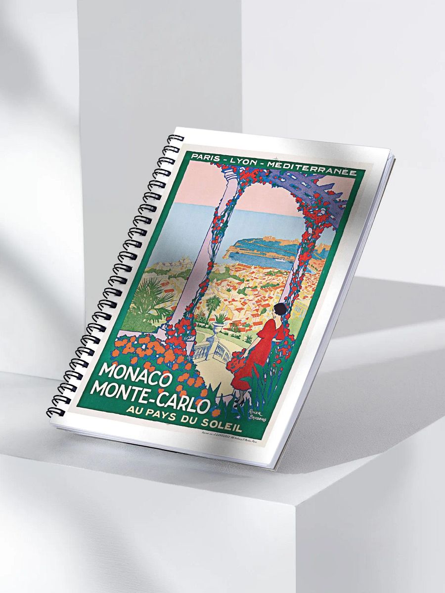 Vintage Monaco Travel Poster Spiral Notebook product image (3)
