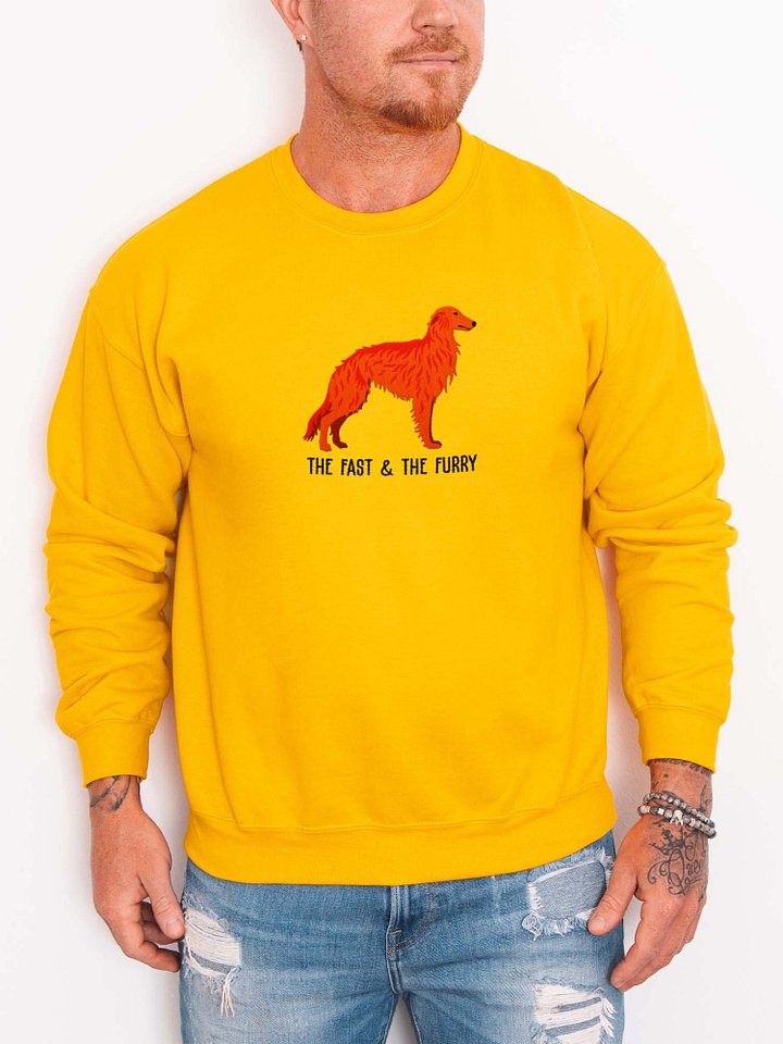 The Fast & The Furry Sweatshirt (Embroidered) of a Silken Windhound(Red) product image (2)