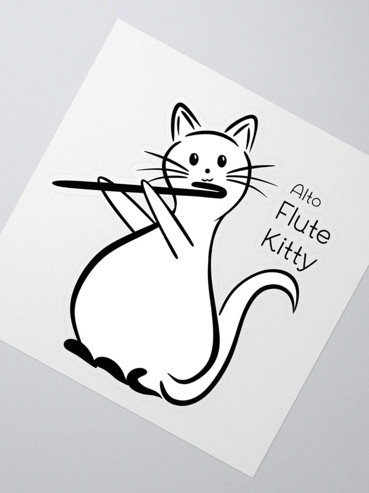 Whimsical Kiss Cut Alto Flute Kitty Sticker product image (2)