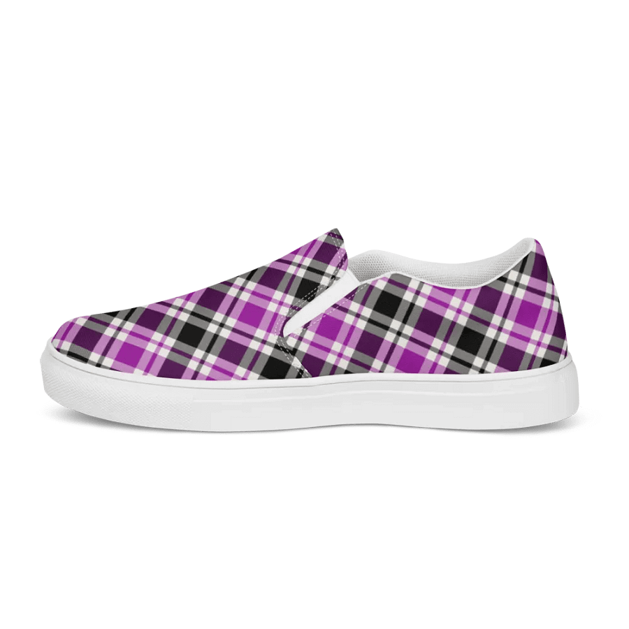 Purple, Black & White Plaid Women's Slip-On Shoes product image (6)