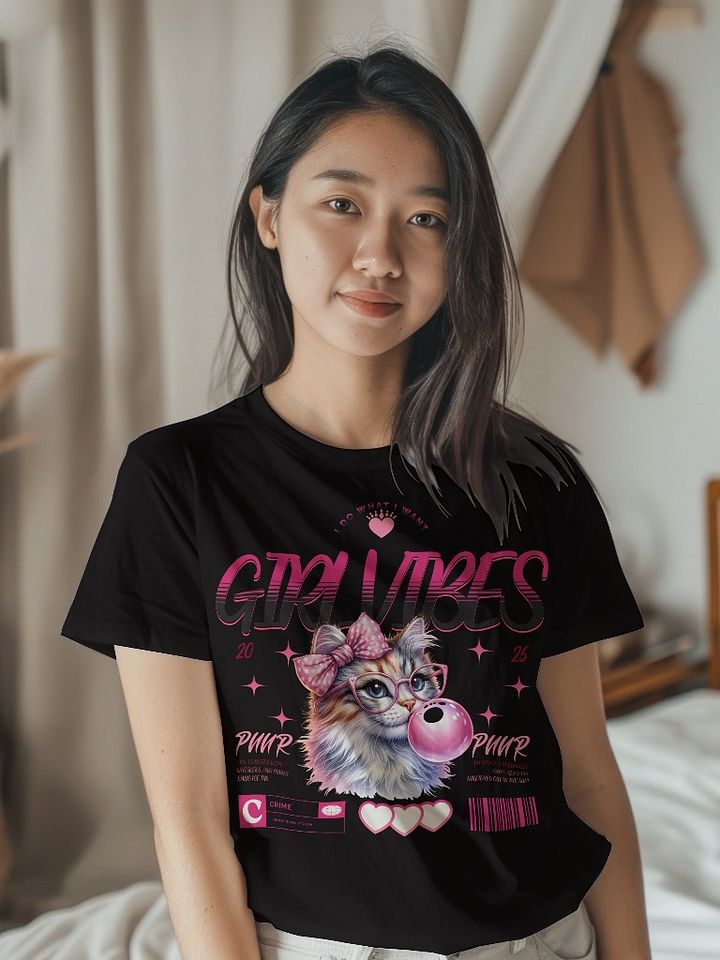 Girly Cat Vibes T-Shirt product image (1)