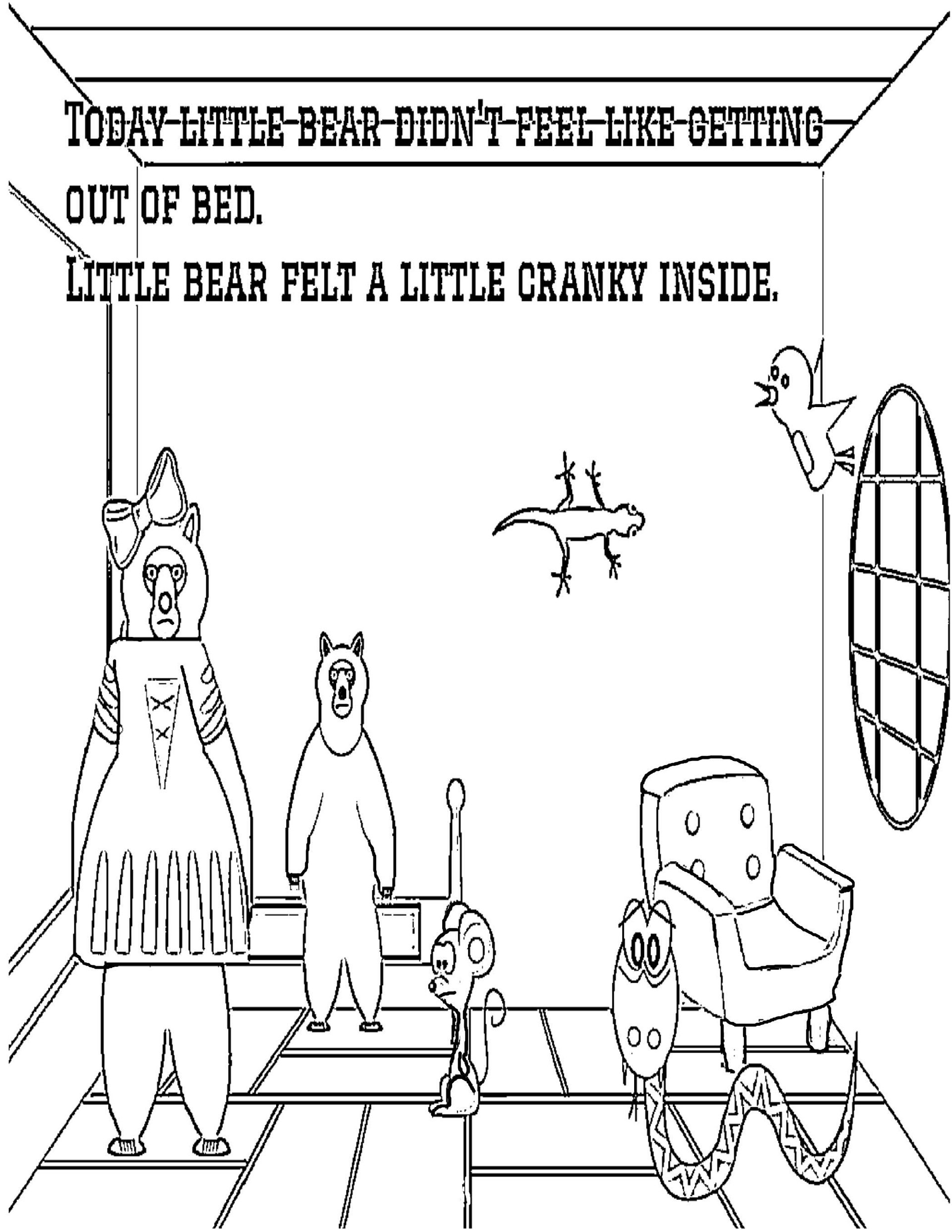 The Angry Little Bear 8.5 x 11 Full Page Coloring Book-Anger Management Lesson product image (3)