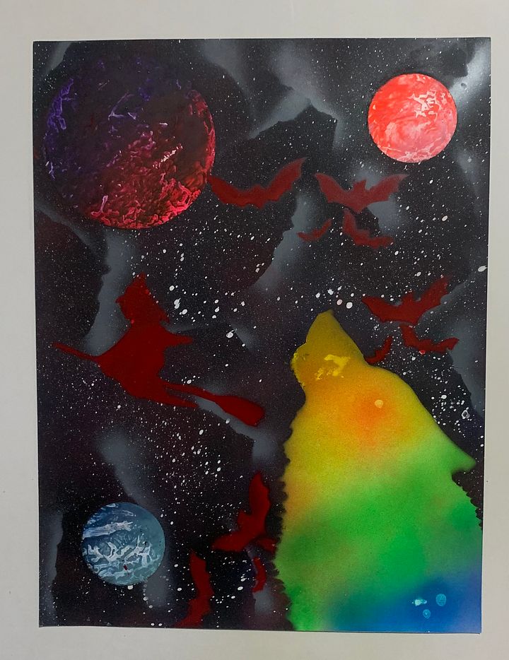 Wolf Spray paint art product image (1)