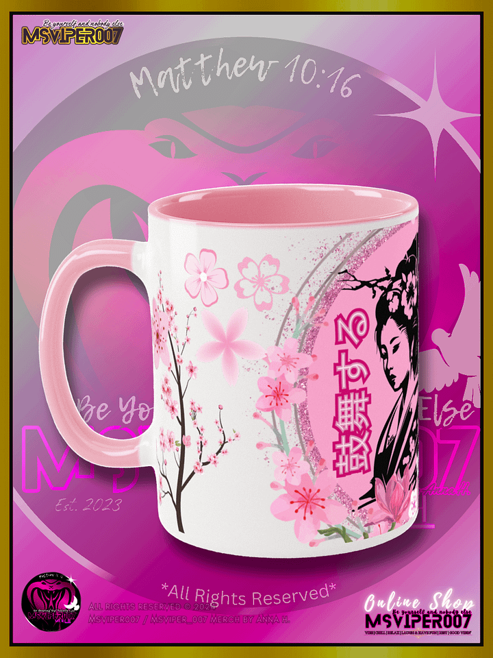 Mug - MsViper007's "Inspire" (pink peony) Hot Beverage Mug with color inside by Anna H. product image (1)