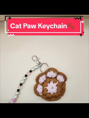 Cat Paw 🐾 Keychains  Check out TrustyKnots.com for cute stuff like this. #trustyknots #handmade #crochet #crochetersoft #crochetersoftiktok #catlover #cat #paws #animal #smallbusiness 