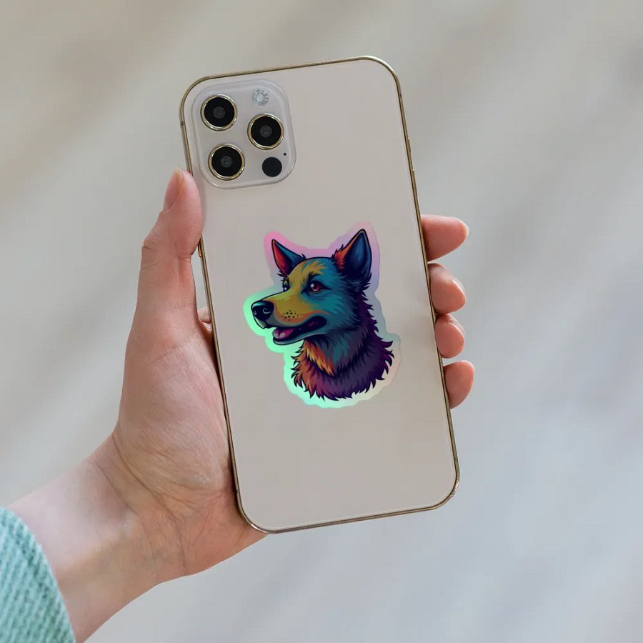 Vibrant Dog Holographic Sticker Sheet product image (8)