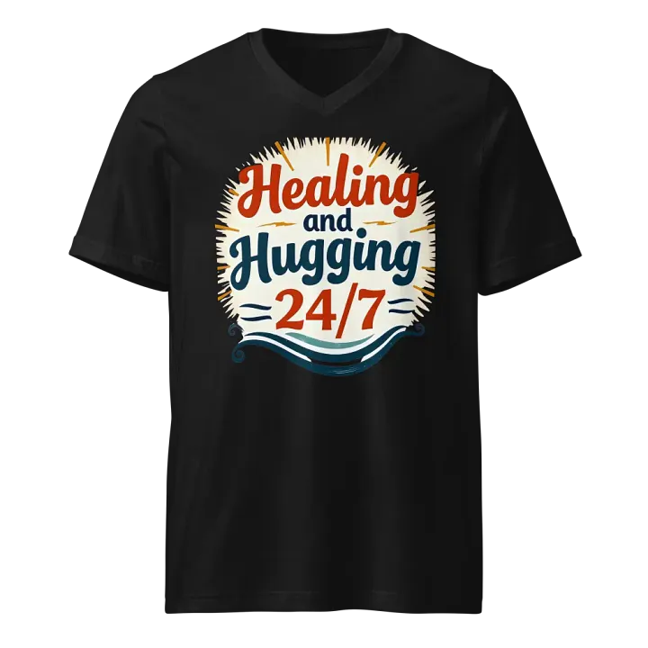 Healing & Hugging 24/7 V-Neck Tee product image (1)