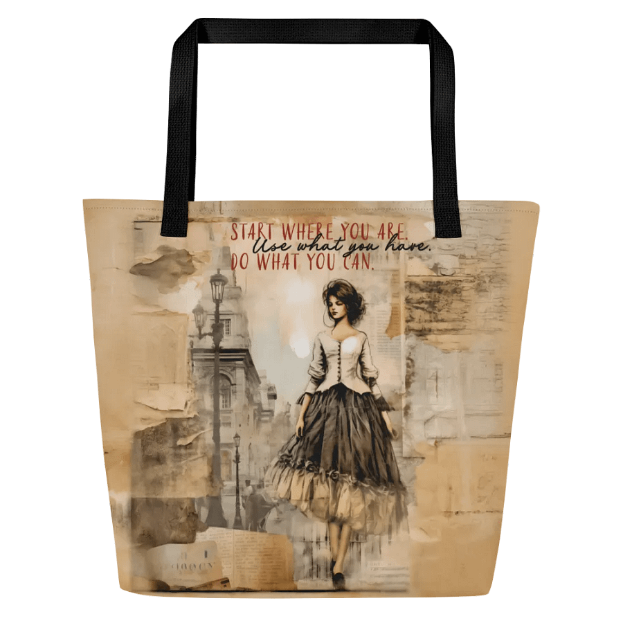 Start Where You Are Vintage-Inspired Motivational Tote Bag product image (3)