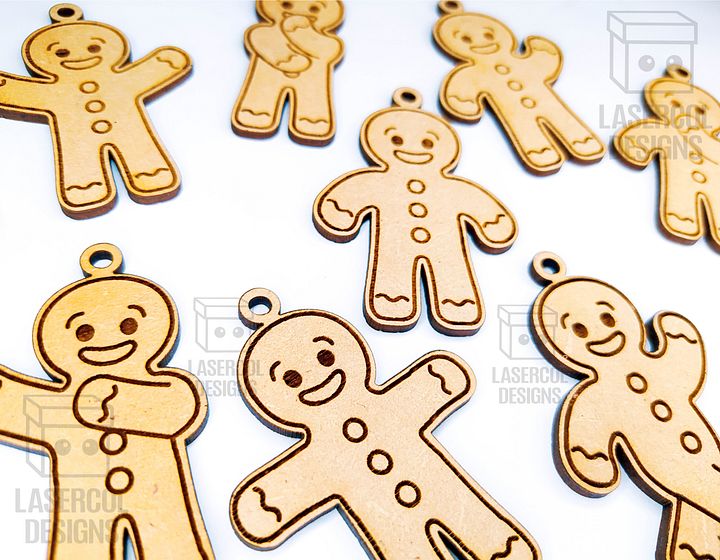 Gingerbread Cookies Christmas Ornaments Set 1 - Laser Cut Files product image (2)