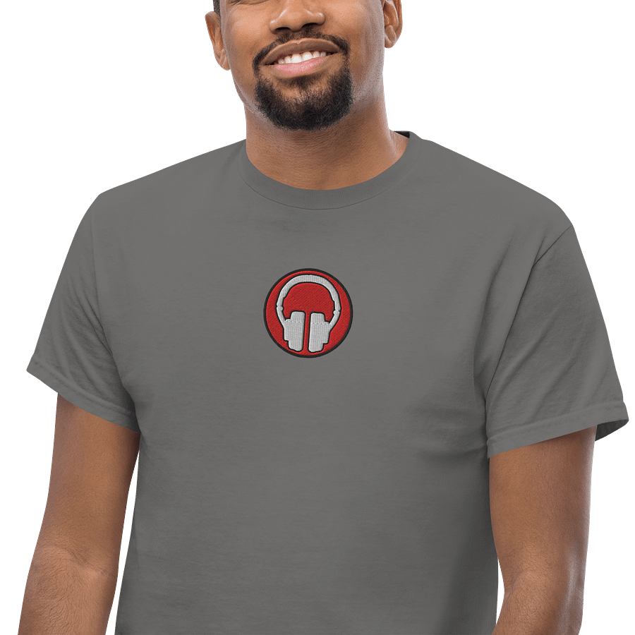 Front & Centre Headphones Embroidered Print Gildan Heavyweight T-Shirt product image (47)
