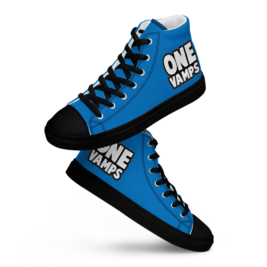 Men's High Top Canvas Shoes OneVamps Blue Black color product image (7)