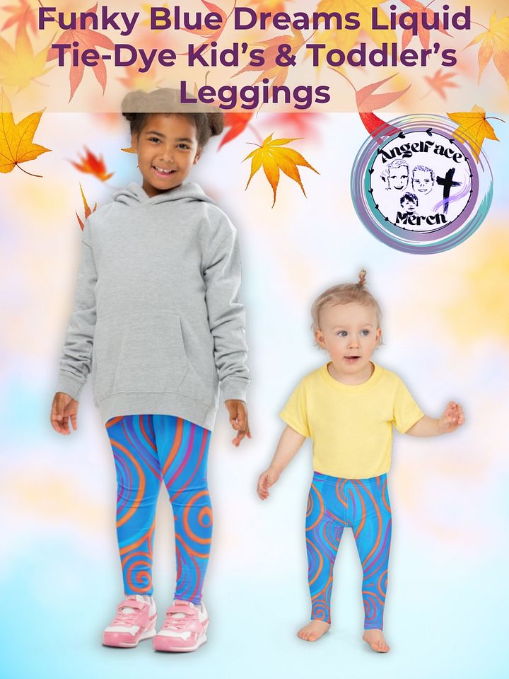 Funky Blue Dreams Liquid Tie-Dye Kid's and Toddler's Leggings product image (1)