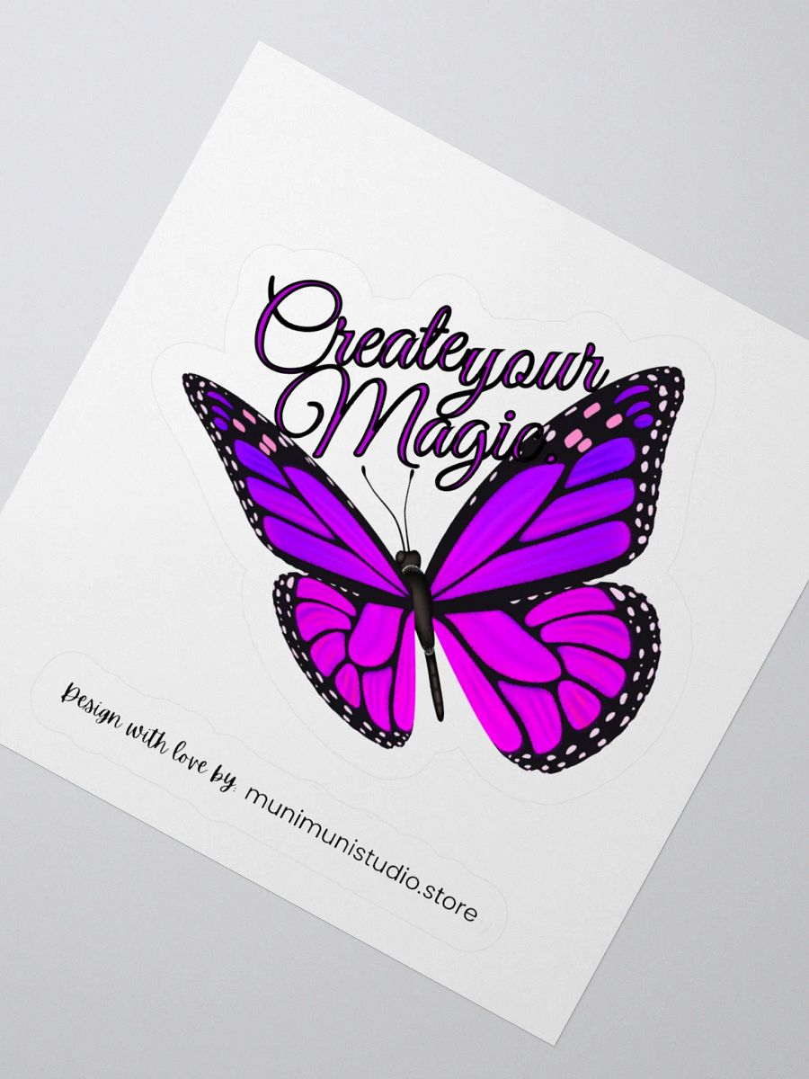 Create Your Magic – Purple Butterfly Inspirational Quote Sticker product image (5)