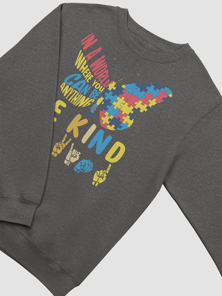 Be Kind Puzzle Butterfly Crewneck Sweatshirt product image (6)