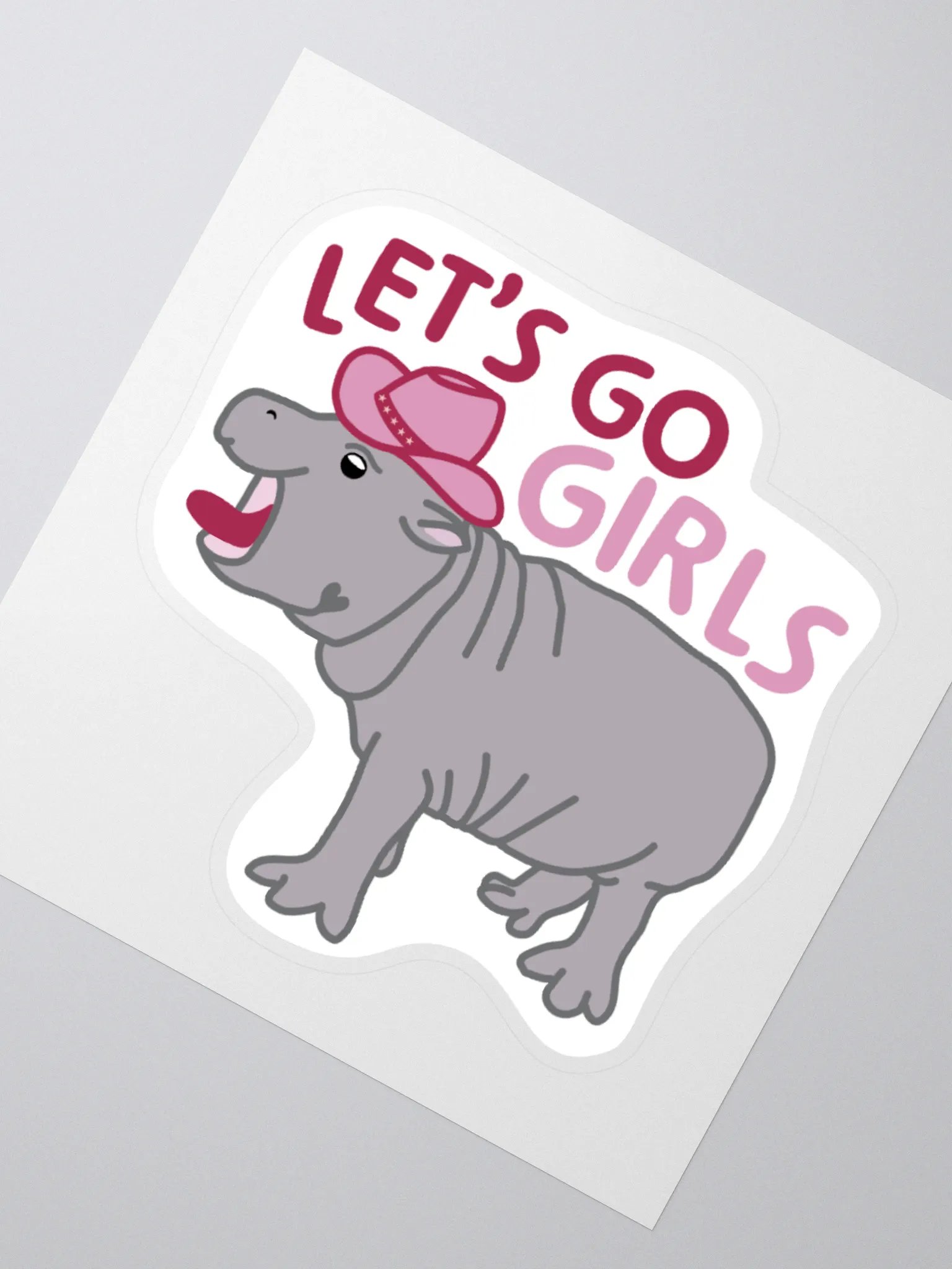 Let's Go Girls Hippo Sticker | Funny Animal Merch product image (3)