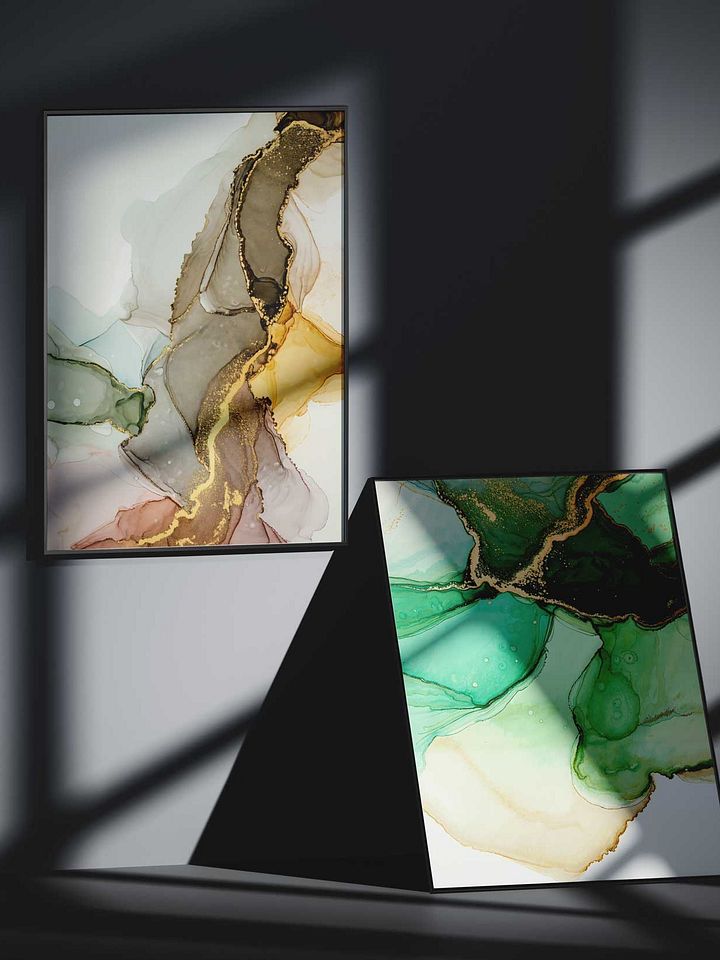 Abstract Watercolors and Gold #0002 product image (2)