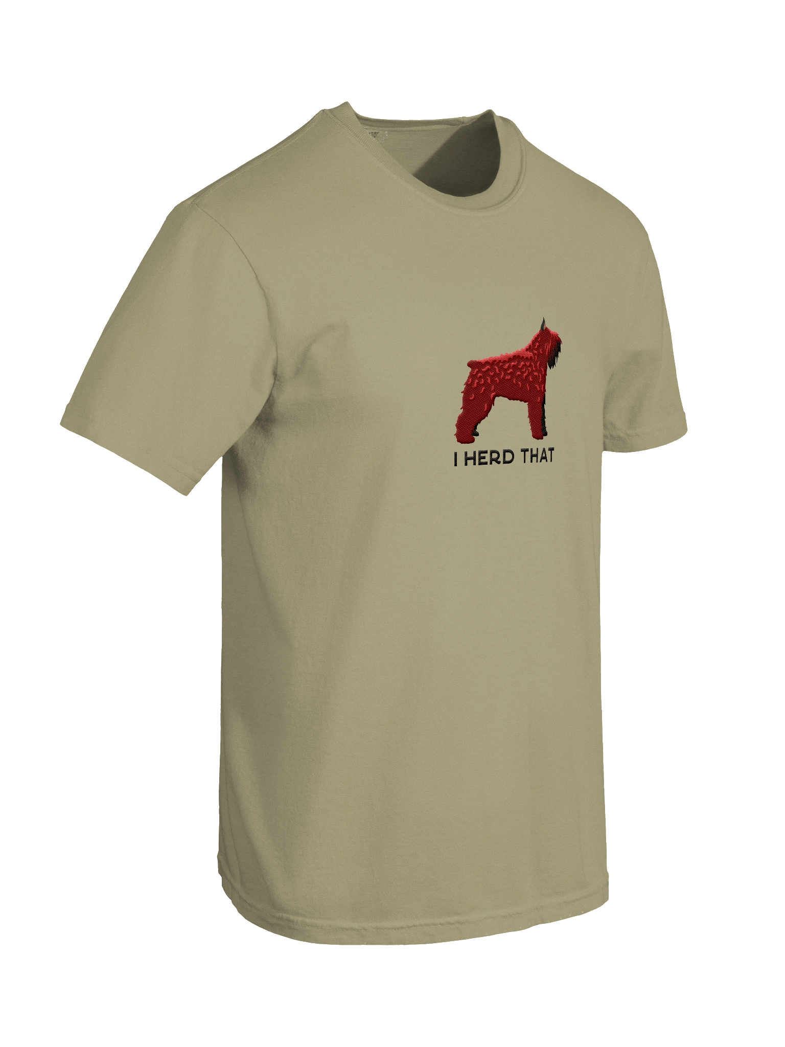 I Herd That T-Shirt(Embroidered) of a Bouvier des Flandres(Red, Cropped Ears) product image (18)
