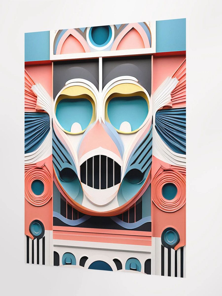 Pastel Robot Mask Poster - Medium Size 18x24 Inches product image (2)
