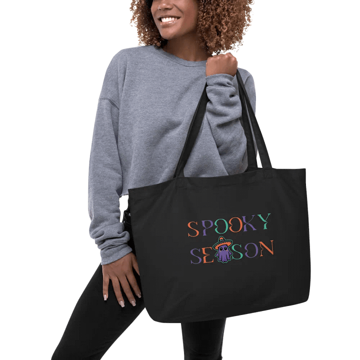 Spooky Season Sombrero Ghost Colorful Organic Cotton Tote product image (2)