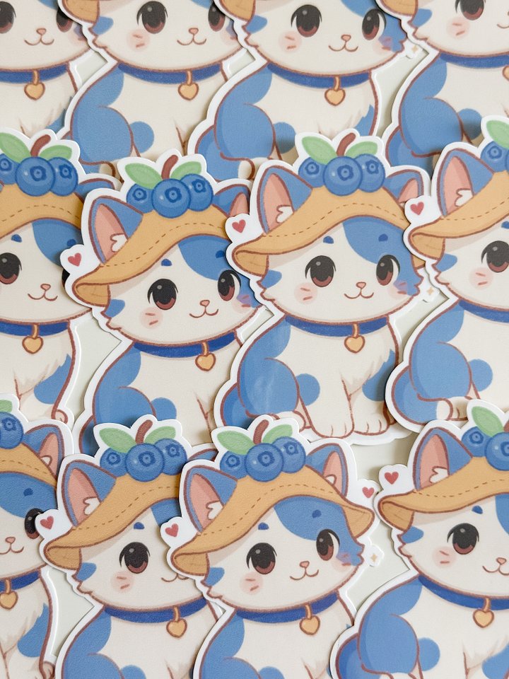 Blueberry Cat Sticker product image (2)