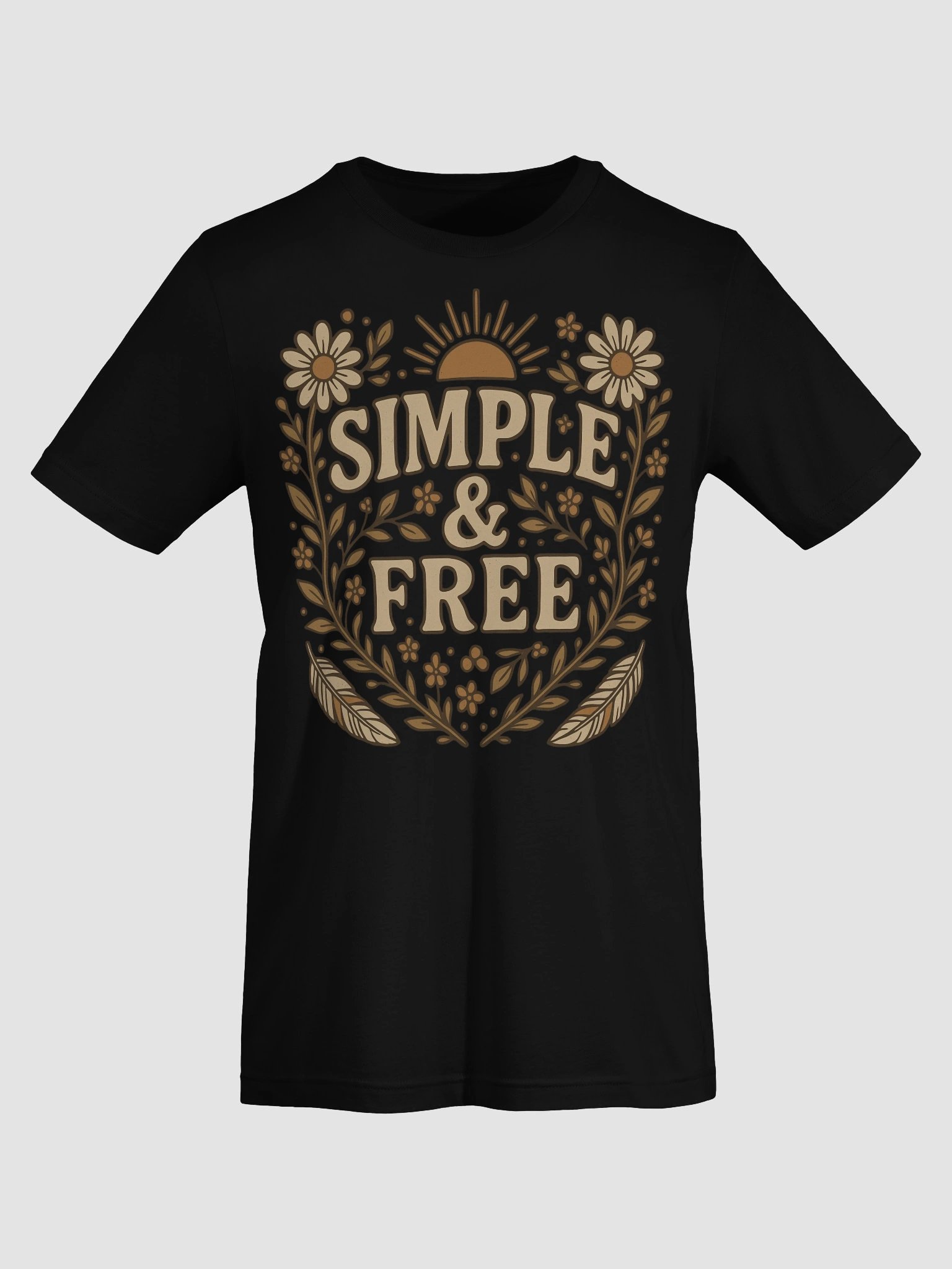 Vintage Floral 'Simple & Free' T-Shirt product image (28)