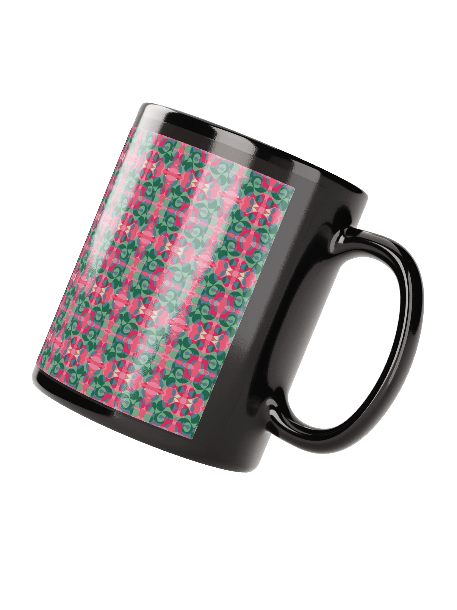 Christmas Petals Pattern Black Mug product image (5)