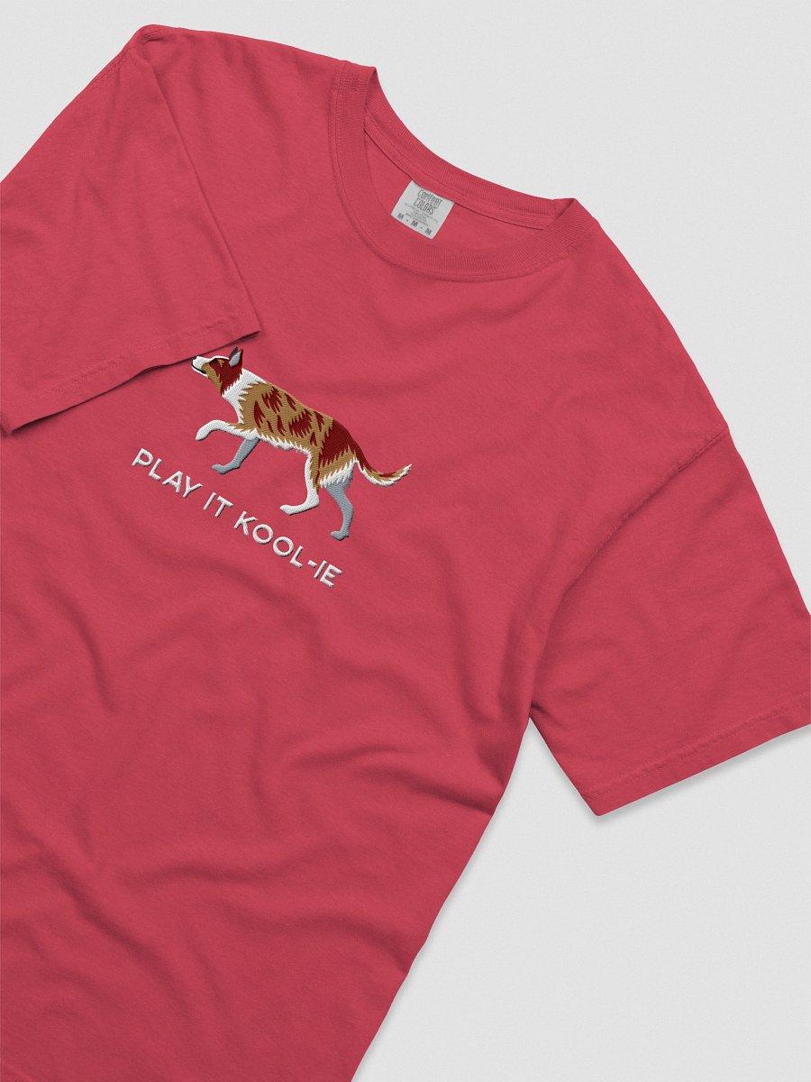 Play It Kool-ie T-Shirt(Embroidered) of an Australian Koolie(Red Merle Tricolor) product image (45)