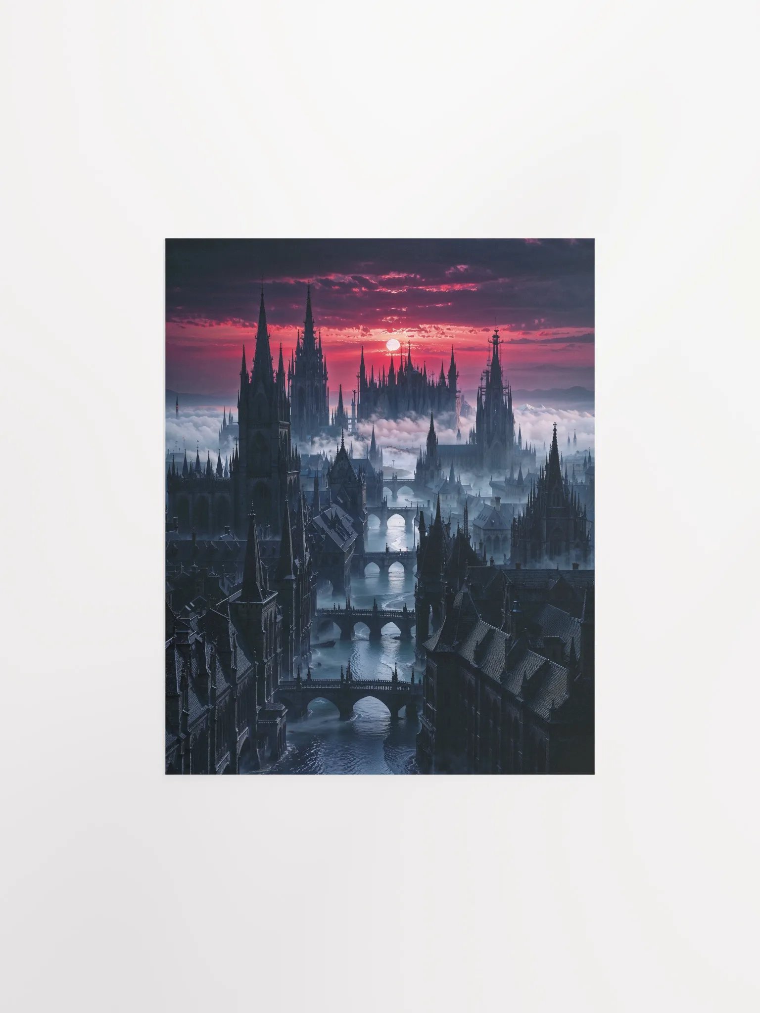 Crimson Dusk Over the Forgotten Realm Matte Poster product image (1)