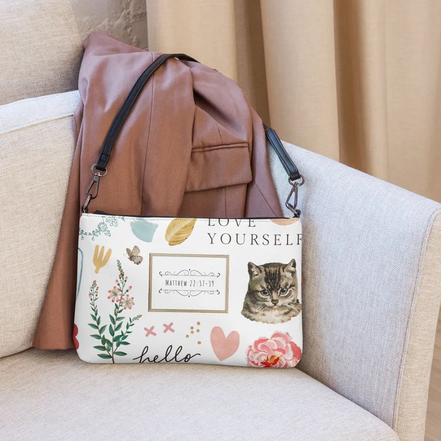 Matthew 22:37-39 | Chic Boho Collage Crossbody Bag product image (11)
