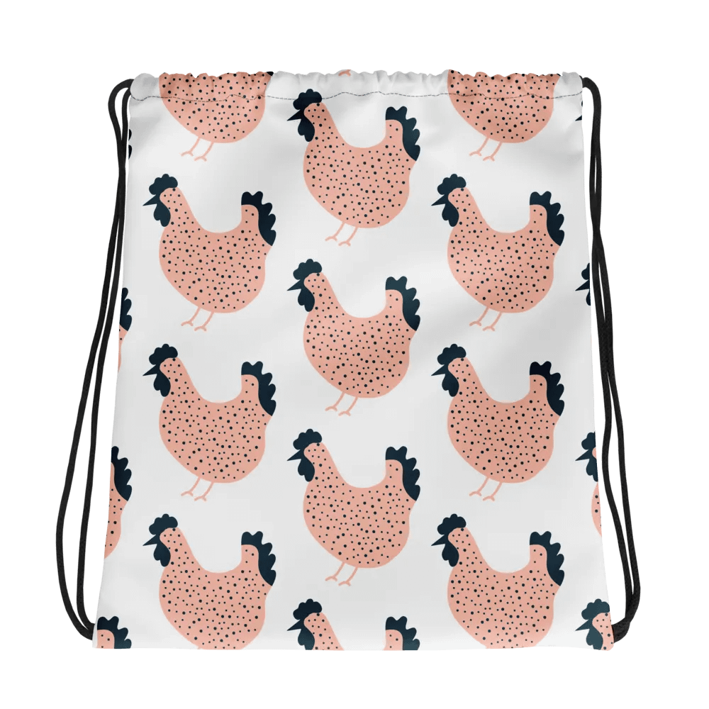 Pink Chicken Drawstring Bag product image (1)
